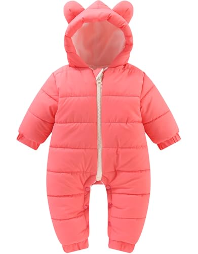 JELEUON Baby Infant Boys Girls Ears Zipper Hooded Snowsuit Toddler Winter Clothes Coat Jacket Jumpsuit