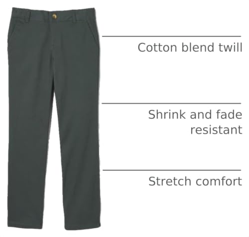 Image of French Toast Girls' Straight Fit Stretch Twill Pant | Adjustable waist, Reinforced knees, Offerend in Standard & Plus sizes, Straight leg school uniform pant