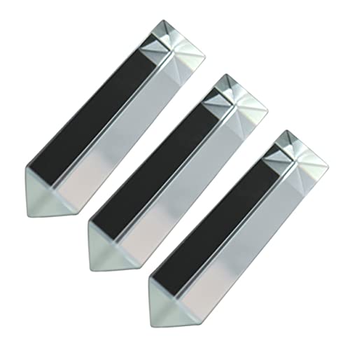 SOLUSTRE Photo Prisms Set 3pcs Glass Optical Prisms for Physics Experiments Photography Window Decor