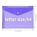 EOOUT 28pcs Plastic Envelopes, Plastic Folders for Documents, Poly Folders with Snap Closure, 8 Colors, A4 Size, Letter Size, for School and Office Supplies