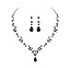 Necklace + Earrings-White Gold-blue CZ Necklace + Earrings-White Gold-blue CZ