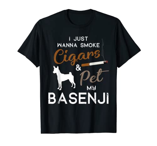 Basenji Dog Cigar lover owner Christmas Birthday Gift Camiseta