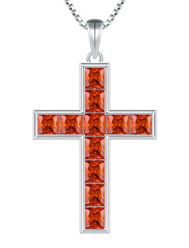 YL 925 Sterling Silver Cross Necklace for Women Halo Pendant