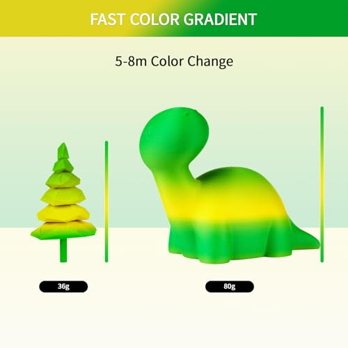 Image of ERYONE Matte Gradient Rainbow 3D Printer PLA Filament 1.75 + /- 0.03mm, Matte Multicolor Filament PLA 1KG(2.2LBS) Spool, Shire (Yellow Green)
