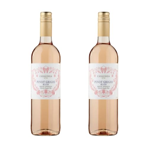 Casalinga Pinot Grigio Blush DOC 11% ABV | 2 x 75cl Italian Rosé Wine | Vegan Friendly | Pale Blush Pink | Fruity & Crisp | Serve Chilled | Ideal for Salads & Light Dishes