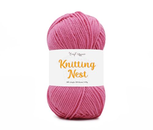 Image of Craft Affair | Knitting Nest Acrylic Yarn (200 Meter, 100 Grams, 2mm) / Woolen Yarn /Acrylic Yarn for Knitting and Crocheting-Pink