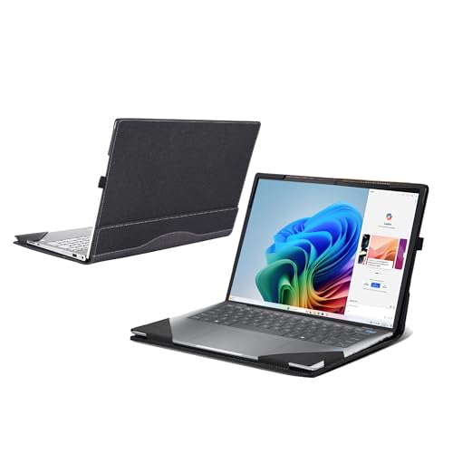 Funda para HP Omnibook X 14 piel sintética gris antiarañazos 2 en 1