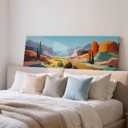 Impression de canyon de cactus pour agrandir visuellement vos espaces étroits avec élégance.