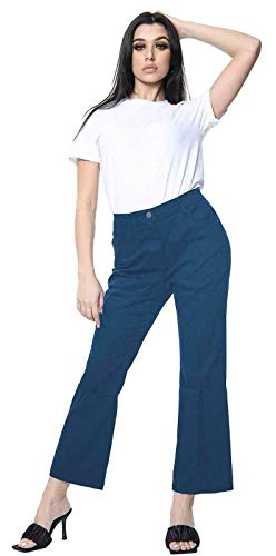 True Face Womens Bootcut Jeans Stretch Denim Mid Rise Flared Long Pants Trousers Blue UK 14 - Extra Short