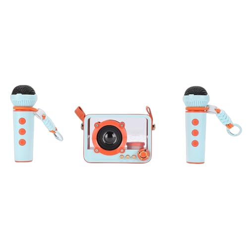Dilwe Máquina de Karaoke Portátil con Micrófono Dual, Tecnología Avanzada para Actividades en el Aula de Niñas y Niños, Adecuada para Máquina de Karaoke, Altavoz Portátil (Orange)