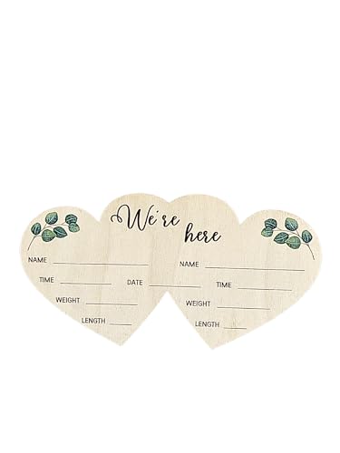 Image of Twin Birth Announcement Sign Newborn Sign Twins Baby Announcement