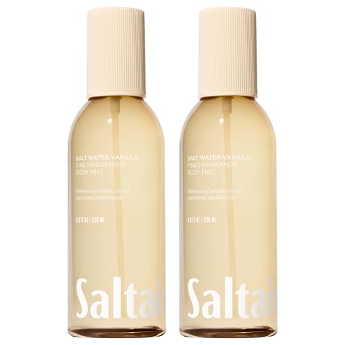 Saltair Body Mist 2 Pack - Fine Fragrance Lightweight Body Spray Mist with Salt Water Vanilla Scent. Long Lasting Perfume Mist. 2x 8oz Bottles