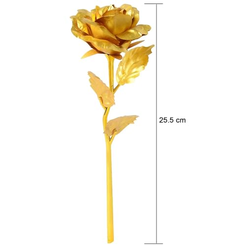 Image of 3pcs Golden Rose Artificial Flower Arrangement for Wedding, Birthday, Anniversary, House Warming Gift