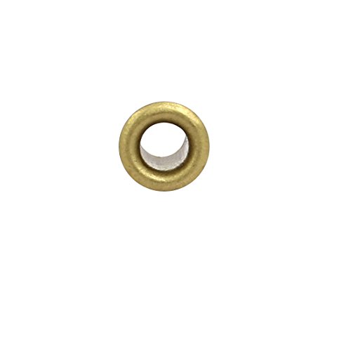 Sourcingmap 100pcs M5 x 8mm Brass Plated Metal Hollow Eyelets Rivets Gold Tone - Image 2