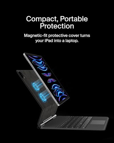 Image of Belkin Pro Keyboard Case w /Magnetic Stand, Backlit Bluetooth Keyboard, Multi-Gesture Controls, Magnetic Apple Pencil Storage Compatibility, & Multimedia Keys for iPad Pro 12.9 inch & iPad Air 13 inch - Black