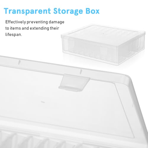 Image of Lurrose Transparent Stackable Organizer Box 60 Adjustable Compartments Plastic Storage Box with Lids 2 Outer Boxes for Beads Jewelry Office Supplies Makeup Craft Organizing