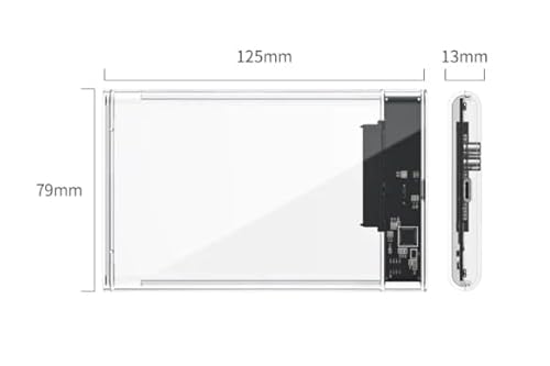 Case para HD transparente, Usb 3.0, transmissão 6gbps, Sata 2.5