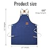 Aoomzoon Durable Kitchen Apron Multifunctional Chef Aprons for Women & Men with Pockets Reusable Apron for Cooking Baking & Daily Use (BLUE) #3