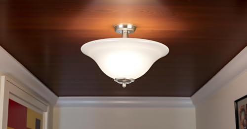 Image of Aspen Creative 25007-64-1 Replacement Frosted Glass shade for Flush Mount or Semi-Flush Mount, 1 /2 inch Central Hole,12-7 /8 inch Diameter x 5 inch Height