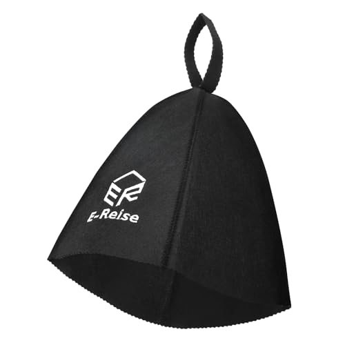 [E-Reise] サウナハット フェルト生地 サウナキャップ メンズ レディース (ブラック)
