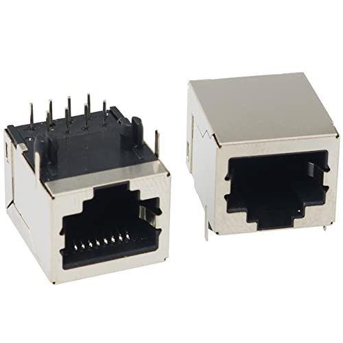 Conector RJ45 PCB Jack 10 piezas 90 grados CAT5/5e/6 miniatura 4