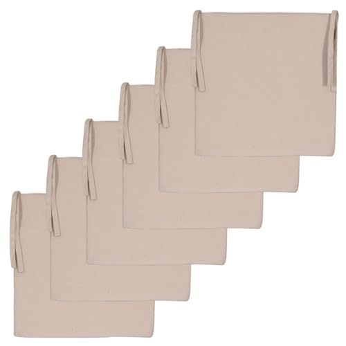 Atout Ciel Lot de 6 Galettes de Chaise Unies carrées 40x40cm, Beige