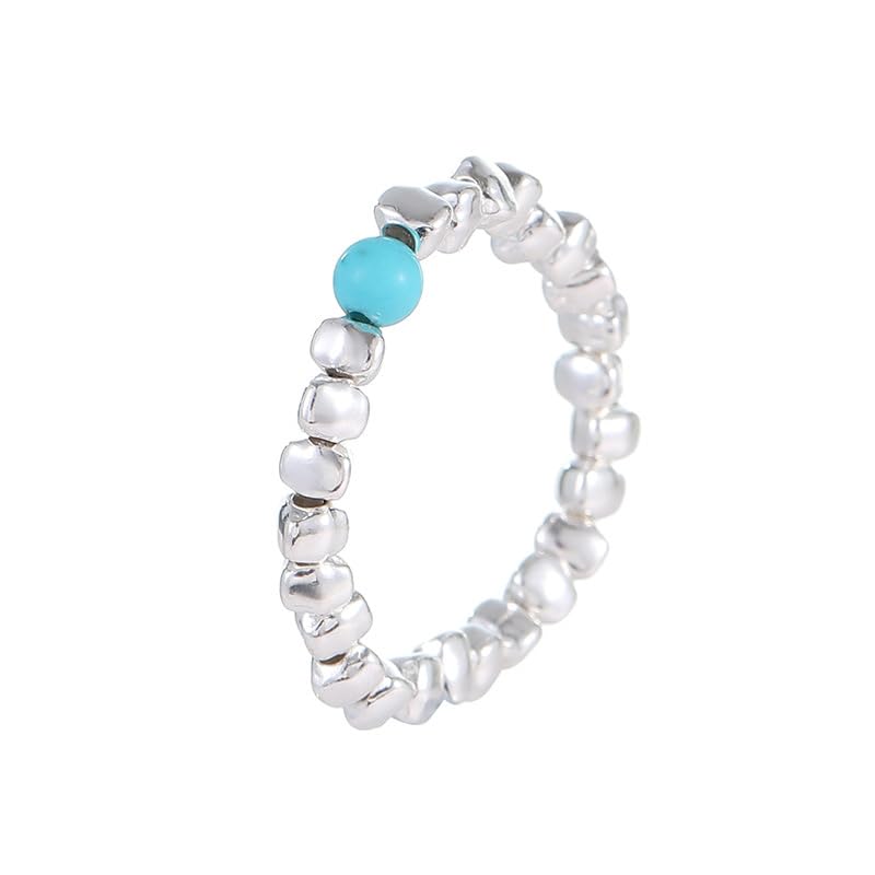 Bague Argent 925 Femme anti stress extensible avec cristaux naturels apaisants