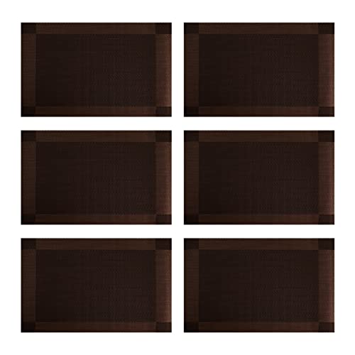 Sets de table durables en PVC tissé de qualité lot de 6 lavables gris moderne - 2