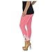 Leggings da donna a vita media da yoga in pizzo stampato allenamento pancia controllo collant fitness sport corsa yoga atletica pantaloni plus size, rosa, S