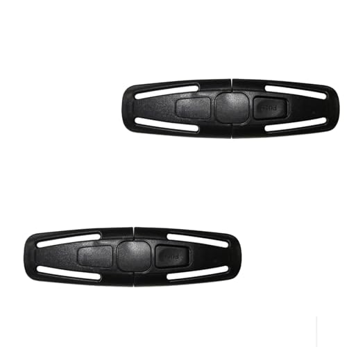 2 Pcs Seat Chest Harness Seat Safety Belt Buckle Lock Stroller Chest Universal Replacement for Baby and Kids Trend (Black)
