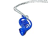 Blue French Horn Necklace Inspired by HIMYM TV show | musical instrument charm | music jewelry (large)