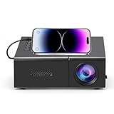 YUEHISY Projector, 1080p Full HD Movie Projector, Auto Keystone Correction, Kompatibel mit TV -Stick/Telefon/Laptop für Innen- und Outdoor -Filme