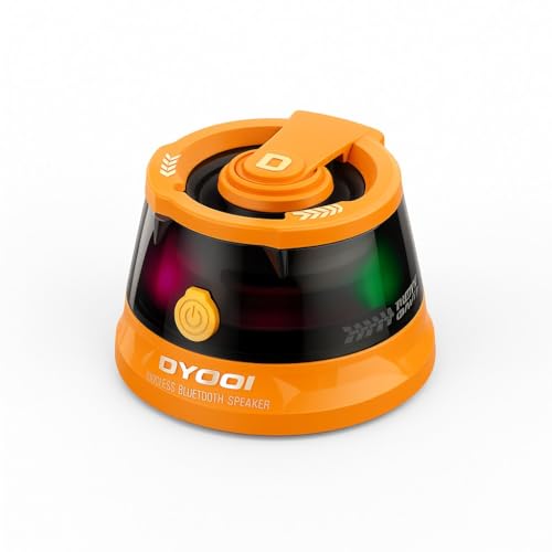 RigWig DY200 Mini altavoz magnético Bluetooth - Altavoz inalámbrico portátil con LED RGB, soporte para teléfono, graves profundos, batería recargable, compatible con Android, iPhone y todos los