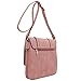 ALYSSA Double Compartment Large Flapover Crossbody Bag (Dusty Pink)