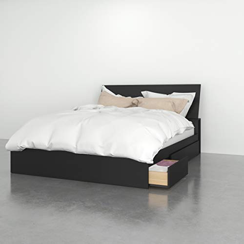 Nexera 2 Piece Queen Size Bedroom Set, Black Black/60''/Modern/Black Melamine #TOP16