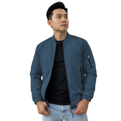 Image of NINQ Winter Jacket - Windproof Poca Cloth with Fur, Zipped mandarin Collar, 2 Front Pockets & Side Arm Pocket, Casual & Sportswear jackets for men