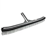 POOLMAVEN 18-Inch Gunite Inground Pool Brush with Die-Cast Aluminum Back and Combo Nylon and Stainless Steel Bristles, Heavy Duty Wall and Floor Brush for Hard-Surface Pools, Performance Series