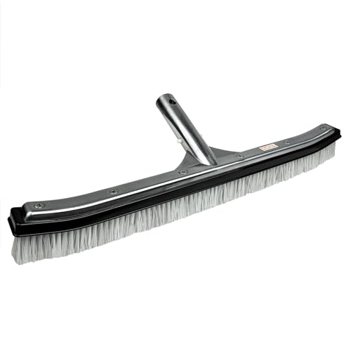 POOLMAVEN 18-Inch Gunite Inground Pool Brush with Die-Cast Aluminum Back and Combo Nylon and Stainless Steel Bristles, Heavy Duty Wall and Floor Brush for Hard-Surface Pools, Performance Series