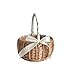 Cestino portaoggetti Simulazione tessuta in rattan maniglia del cestino del fiore del cestino del fiore del bowknot del cestino del cestino decorativo del cestino del picnic for la decorazione di nozz