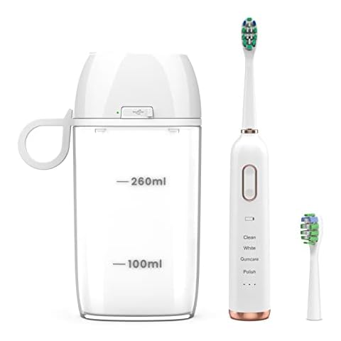 AWESAFE Elektrische Zahnbürste mit UV und aufladen Reisetui Schallzahnbürste mit 2 Aufsteckbürsten, 4 Putzmodi, 3 Intensitäten Cover