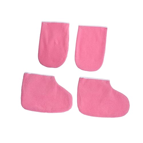 Baluue Paraffin Mitts Foot Straps Cloth Hot Wax Glove Booties Beauty Care Heat Retention Easy Snap Closure