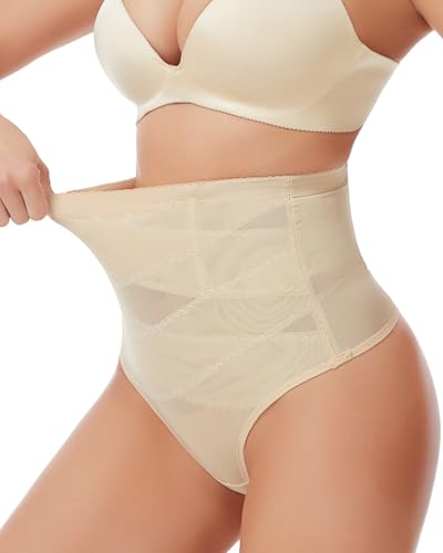 Thong Shapewear Tummy Control Underwear for Women High Waisted Seamless Body Shaper Girdle Panties