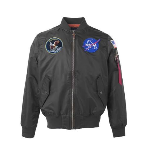 Image of CORIRESHA Mens Apollo NASA Patches Slim Fit Bomber Jackets Windbreaker
