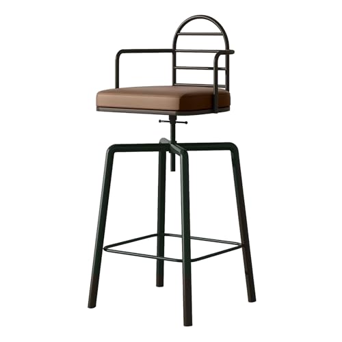 Chaise de bar de ferme vintage ajustable en simili cuir pour comptoir de cuisine