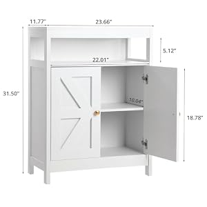 GAOMON Bathroom Floor Cabinet Wooden Storage Organizer with 2 Doors, Free-Standing Cupboard for Kitchen/Living Room/Bathroom Use, White GAOMON Bathroom Floor Cabinet Wooden Storage Organizer with 2 Doors Free Standing Cupboard for KitchenLiving RoomBathroom Use White