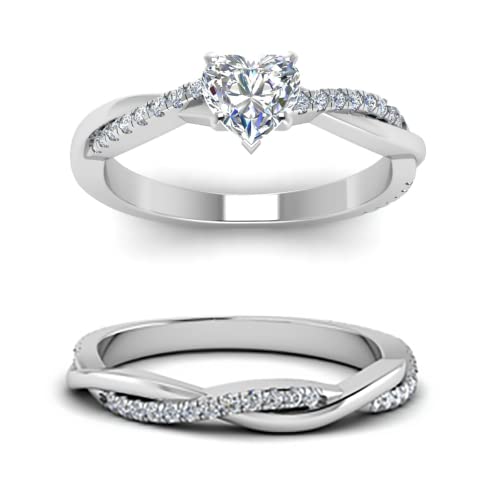 SISGEM Heart Cut Infinity Twist Engagement Rings Set for Women,1.84/2.84 CTW Moissanite Rings Sterling Silver Wedding Engagement Anniversary Bands Set Free Engraved3