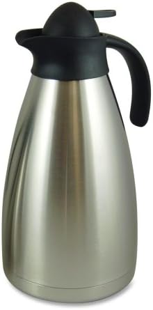 Wholesale CASE of 5 - Genuine Joe Contemp Design Vacuum Insulated Carafe-Contemporary Vacuum Carafe, 2.0L., Stainless Steel