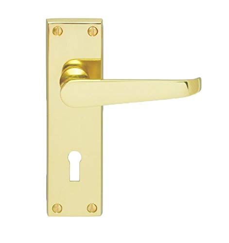 Carlisle Brass Victorian Flat Lever on Face-Fix Backplate - Lock 57mm c/c in Brass