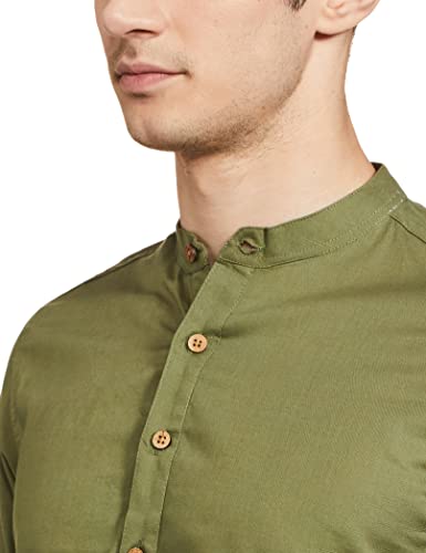 Image of Amazon Brand - Symbol Men's Cotton Solid Long Kurta Pyjama Set (2pcs)