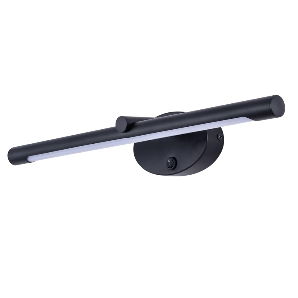 ARTE LAMP Bilderleuchte LED Bilderlampe Wandleuchte Innen mit Kabel und Stecker, Schwarz, 8 W, 4000 K, umschaltbare Lichtfarbe, 46 x 11 x 5 cm, Akzentbeleuchtung
